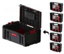 Tool Box Set QBRICK 5987 Modular Tool Box Case + 5 Multi Organiser Case System Assortment Box Tool Storage (KG), Black, 4256 - 1