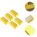 VALICLUD Pack of 5 Gold Bars Brick Bars Replica Film Prop Plastic for Party Favourite Small Activity Props Birthday Decoration Goodie Bags Fillers - 6