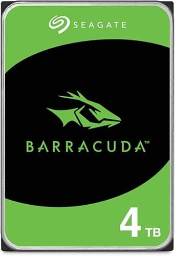 Seagate BarraCuda 4TB, Internal Hard Drive, 3.5 Inch, SATA, 6GB/s, 5.400 RPM, 256MB Cache, for Computer Desktop PC, FFP (ST4000DMZ04)