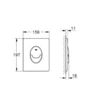 GROHE Plaque de commande WC Start, montage verticale, 2 boutons-poussoirs interrompable, finition brillante, 156x197mm, chromé, 38964000 (Import Allemagne) - 2