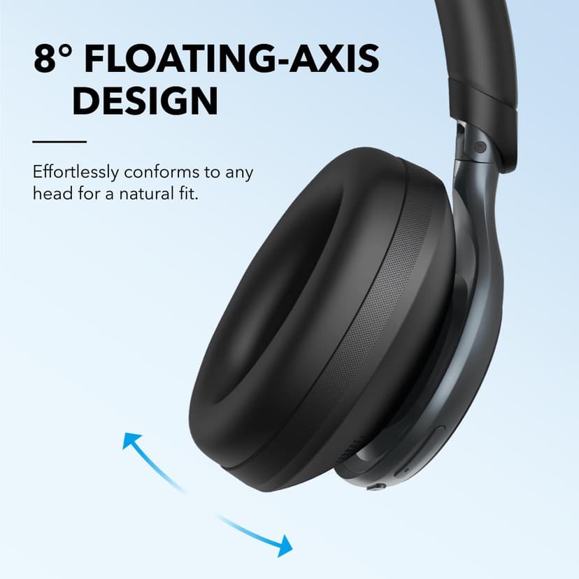 soundcore by Anker, Space One, Adaptive Active Noise Cancelling Headphones, 2X Stronger Human Voice Reduction, 40H ANC Playtime, App Control, LDAC Hi-Res Wireless Audio, Comfortable Fit, Bluetooth 5.3 - 7