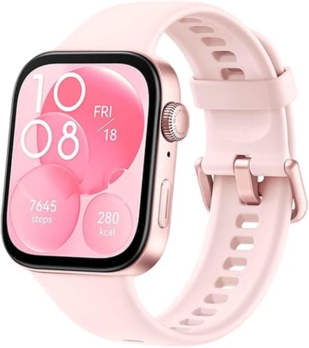 Huawei Watch Fit 3 - Écran AMOLED de 1,82" - Design Ultra Fin - Appels Bluetooth - Jusqu'à 10 Jours d'autonomie - Compatible avec iOS et Android - Gestion complète du Fitness - GPS - Rose