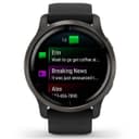 Garmin Venu 2 - Montre connectée GPS Multisports avec écran AMOLED, autonomie Longue durée (11 Jours) – Gris avec Bracelet Noir - Boîtier 45 mm - 2