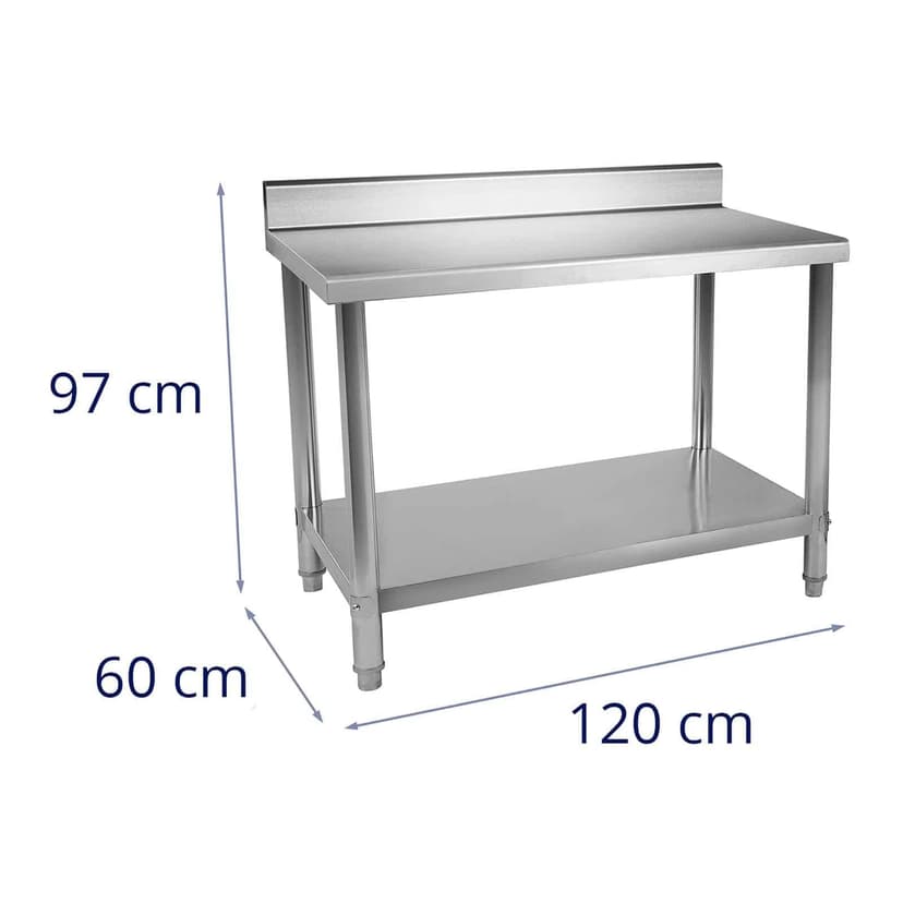 Royal Catering RCAT-120/60-N Stainless Steel Table Kitchen Worktable (120 x 60 cm, 250 kg, Upstand) - 8