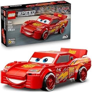 LEGO Speed Champions Lightning McQueen Race Car Toy - Collectible Model Kit w/a Detailed Undercarriage - Disney Gift for 9+ Year Old Boys, Girls & Pixar Cars Movie Fans - 77255