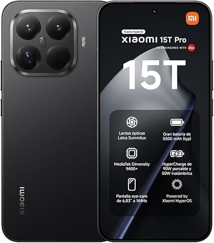 XIAOMI 15T Pro, Smartphone 12 + 512 GB, 6.83 Inch 144 Hz Eye-Friendly Display, MediaTek Dimensity 9400+, 50MP Leica 5X Pro Telephoto Lens, 5500 mAh, Black