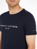 Tommy Hilfiger T-Shirt Manches Courtes Homme Core Tommy Logo Col Ras-du-Cou, Bleu (Sky Captain), XL - 3