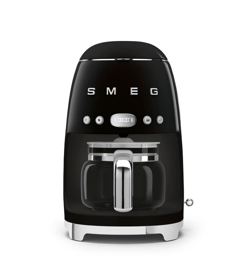 Smeg, Machine à Café Filtre DCF02BLEU, Fonction Arôme et Autostart, Carafe en Verre Jusqu'à 12 Tasses, 2 Niveaux d'Intensité, Mode Maintien au Chaud, 1050 W, Noir - 1