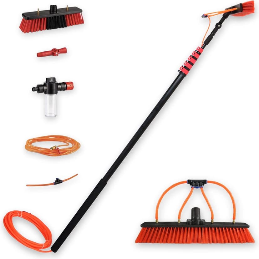 Shine XXL Washing Brush with Telescopic Handle 7 Metres – Telescopic Handle Cleaning Glass 7 Metres – Extendable Handle with Water Brush Solar Panels - 2