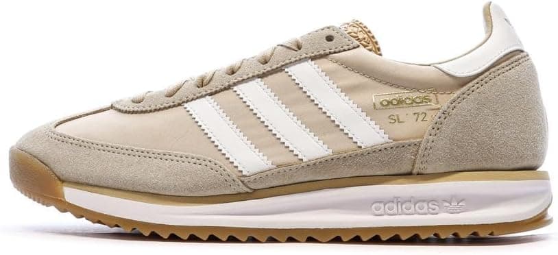 Beige and White Adidas Originals SL 72 RS Trainers - 1