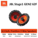JBL Stage1 GEN2 62F – 6.5 Inch (165mm) 2-Way Coaxial Car Speakers – 50W RMS – 220W Peak – High Sensitivity – OEM Replacement Audio – No Grille – Easy Install – Set of 2 - 14