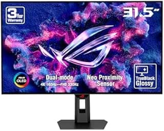 ASUS ROG Strix OLED XG32UCWG monitor - 32-inch 4K TrueBlack Glossy OLED, dual mode (4K@165Hz, FHD@330Hz), 0.03ms, heatsink, Neo Proximity Sensor, VESA DisplayHDR 400 True Black, USB-C - 1