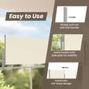vidaXL Patio Retractable Side Awning 100x300cm Cream Garden Screen Canopy - 7