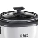 Russell Hobbs Medium Rice Cooker, Stainless Steel/White, Non-stick coating, dishwasher safe, 300 Watt) 27030-56, 6 servings at a time (up to 200 grams per serving) - 6