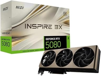 MSI GeForce RTX 5080 16G INSPIRE 3X OC Graphics Card - RT…