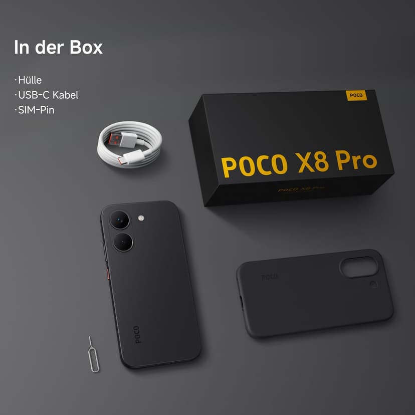 POCO X8 Pro, Smartphone 8+512 Go, Processeur Haut de Gamme Dimensity 8500-Ultra, écran AMOLED Ultra-Lumineux, 50 MP Sony IMX882 avec OIS, Vert, 1 an de Garantie supplémentaire, Chargeur Non Inclus - 5