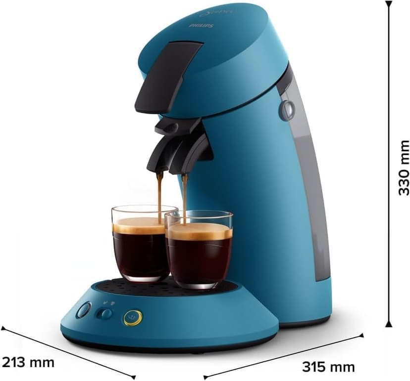 PHILIPS Senseo Original Plus CSA210/00 Coffee Pod Machine (Coffee Strength Choice, Coffee Boost Technology, Recycled Plastic), Blue Pavone - 2