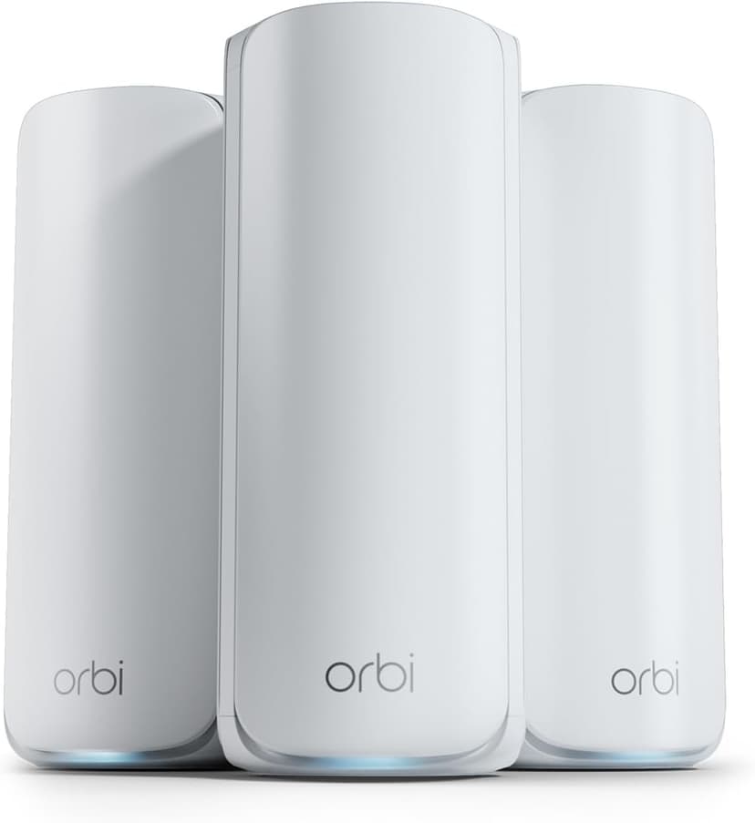 NETGEAR Orbi, Système Mesh WiFi 7, RBE773, 3-Pack, Jusqu'à 11 Gbps, Couvre jusqu'à 540 m², 100 appareils, 2.5GB Internet Port, Tri-Band BE11000, Compatible Murs épais et Toutes Box Internet - 1