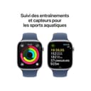 Apple Watch Series 10 (46 mm GPS) Montre connectée avec Boîtier en Aluminium Argent et Bracelet Sport Denim (M/L). Suivi de l’activité Physique, app ECG, écran Retina Toujours activé - 4