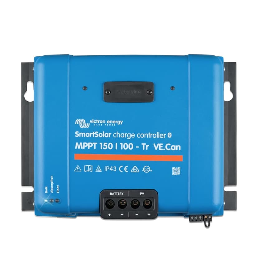 Victron Energy SmartSolar MPPT Tr VE. Can Solar Charge Controller (Bluetooth) - MPPT Charge Controller for Solar Panels - 150V 100 amp 12/24/36/48-Volt - 1