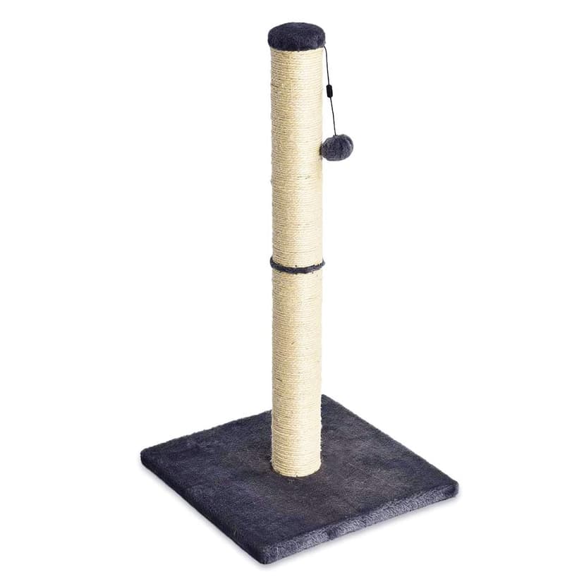 Amazon Basics Cat Scratching Post for Indoor Cats, Standard with Dangling Toy, 80 cm, Grey - 1