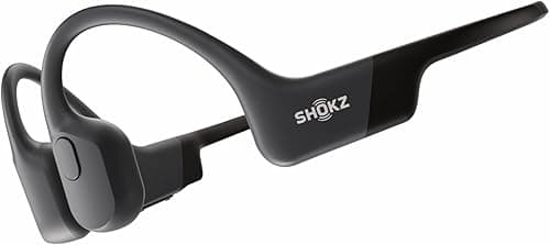 SHOKZ OpenRun Casque à Conduction osseuse, écouteurs Bluetooth Oreilles Libres pour Le Sport avec Micro, Casque sans Fil étanche IP67, 8 Heures d'autonomie, USB-C, Bandeau de Sport, Noir
