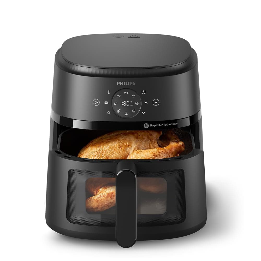 Philips Airfryer 2000 Series 6.2L - 1700W Power, Cooking Window, RapidAir Technology, Digital Touch Screen, 13 Cooking Options, Up to 90% Less Fat, Black (NA230/00)