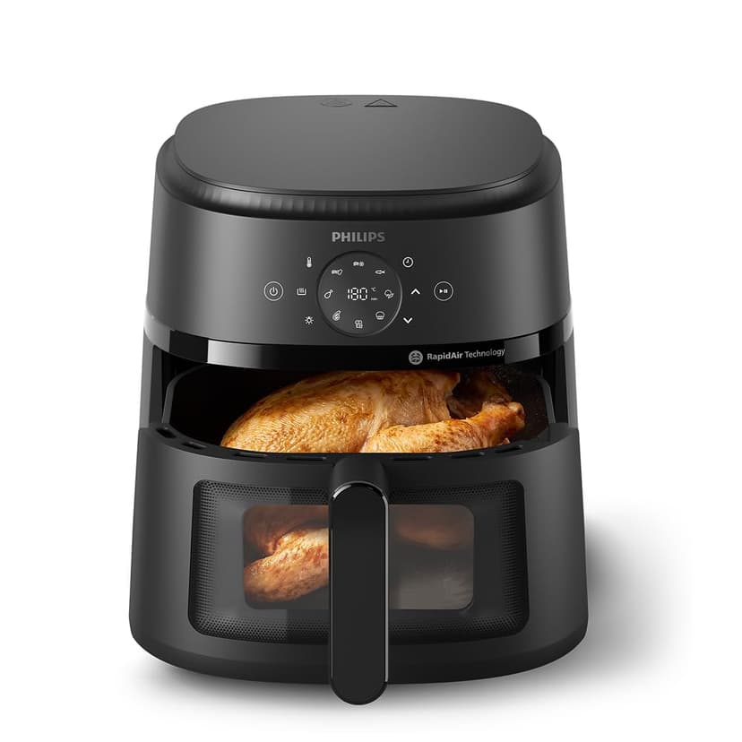 Philips Airfryer 2000 Series 6.2L - 1700W Power, Cooking Window, RapidAir Technology, Digital Touch Screen, 13 Cooking Options, Up to 90% Less Fat, Black (NA230/00) - 1