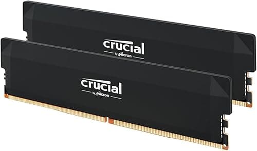 Crucial Pro DDR5 RAM 32GB Kit (2x16GB) 6000MHz CL36, Overclocking Gaming, Intel XMP 3.0 / AMD EXPO, Computer Memory (PC), Black - CP2K16G60C36U5B