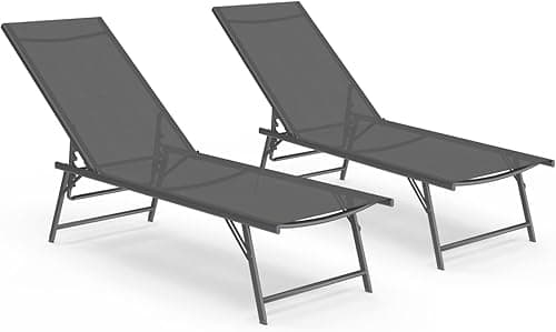 IDMarket - Lot de 2 transats de Jardin inclinables Kailua…