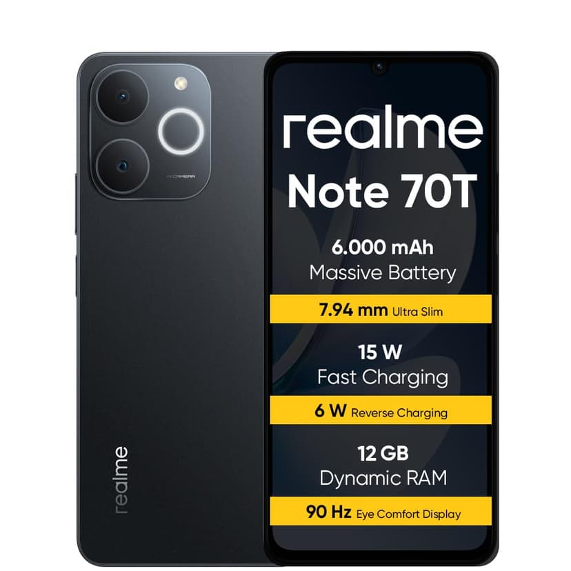 realme Note 70T Smartphone 4+256 GB, Batterie de 6 000 mA… - 1