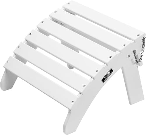 VEVOR Repose-pieds Pliable Adirondack, 450x500x350 mm, en PEHD, Résistant aux Intempéries pour Chaise Adirondack, Montage Facile, pour Extérieur, Patio, Porche, Piscine, Pelouse, Arrière-cour, Blanc