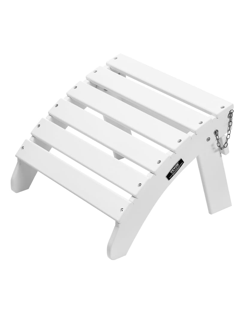 VEVOR Repose-pieds Pliable Adirondack, 450x500x350 mm, en PEHD, Résistant aux Intempéries pour Chaise Adirondack, Montage Facile, pour Extérieur, Patio, Porche, Piscine, Pelouse, Arrière-cour, Blanc - 1