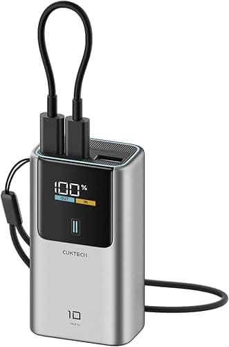 CUKTECH 10 Mini 45W Power Bank Fast Charging,10000mAh(2S1P) Portable Charger USB C In & Out,Small Battery Pack with LED Display Compatible with iPhone16 15 14 13 12 Pro Max Samsung S23, iPad and More