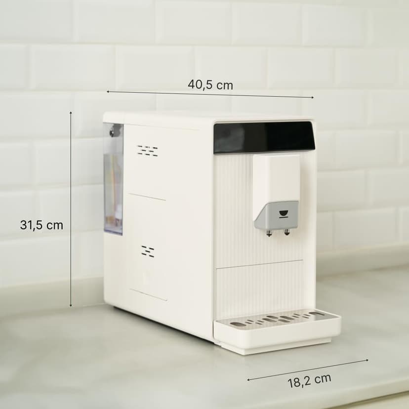 Incapto Aura Caffettiera Superautomatica | 19 Bar | Doppio Pulsante Espresso | Caffettiera a grana compatta e design elegante | Macinino regolabile | Pulizia automatica | Ricette multiple (bianco) - 3