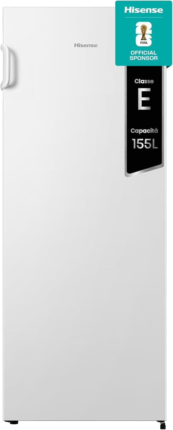 Hisense FV191N4AW2 Freezer Verticale con display LED, Total No frost, 155 L, Inox - 1