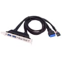 ChenYang USB Front Panel Header 9/10Pin & 19/20Pin to 2 USB 2.0 & 2 USB 3.0 Female Chassis Back Panel Port Extension Cable 0.5M with 12cm PCI-E Slot Bracket - 1