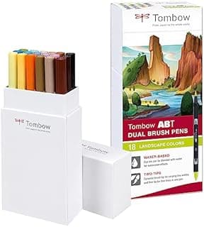 Tombow ABT-18P-6 Lot de 18 feutres pinceau ABT à deux poi…