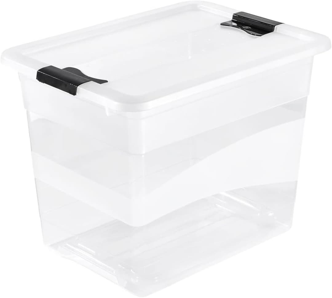 keeeper Crystalbox with Lid, Sliding Closure, 39.5x29.5x30 cm, 24 Litre, Cornelia, Transparent