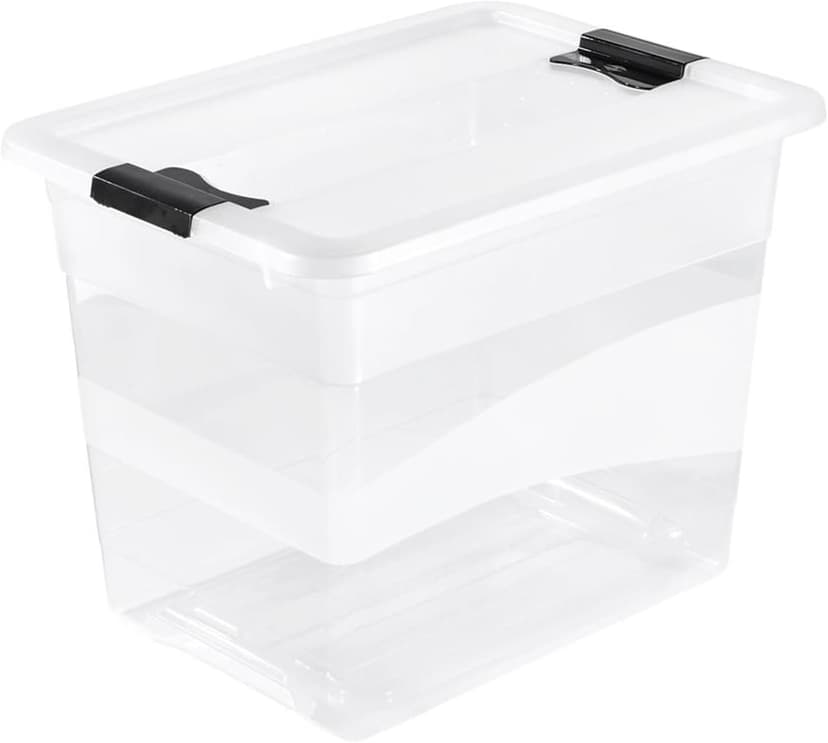 keeeper Crystalbox with Lid, Sliding Closure, 39.5x29.5x30 cm, 24 Litre, Cornelia, Transparent - 1