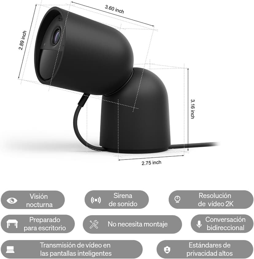 Philips Hue Caméra de surveillance Secure, Résolution vidéo 2k, Notifications, Audio bidirectionnel, Intégration avec les lampes Hue, Caméra extérieure compacte avec support élégant, Noire - 7