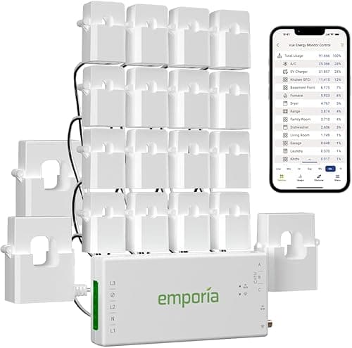 Emporia Vue 3 Moniteur d'Énergie Intelligent Triphasé – A…