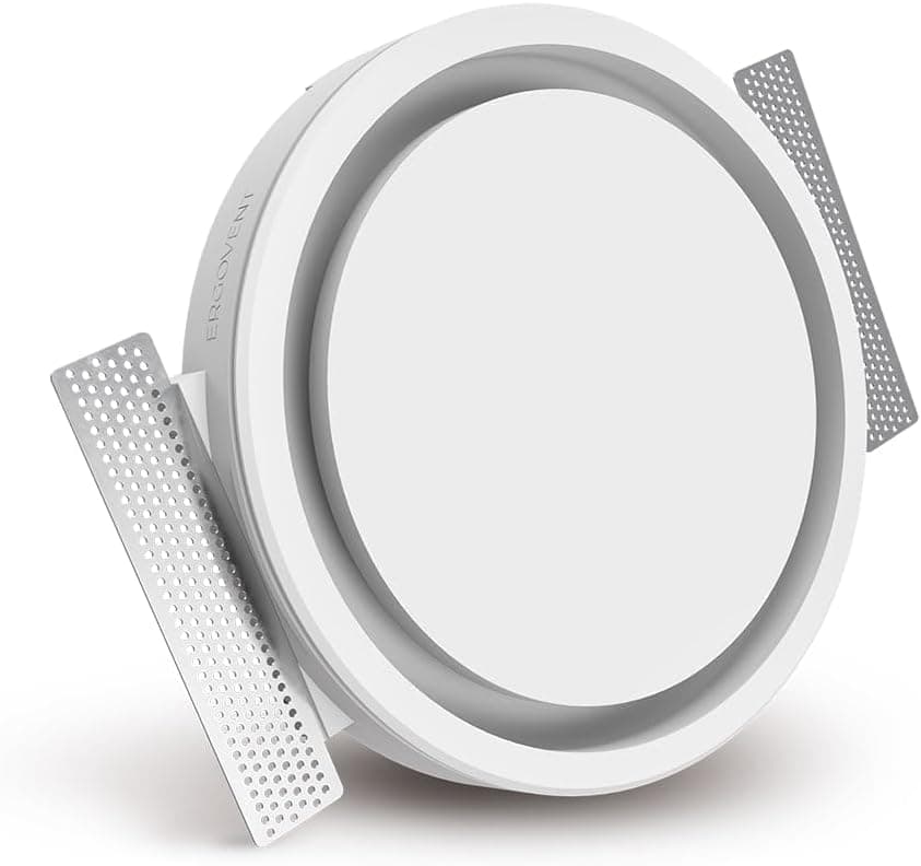Ventilation Grille Air Vent Cover - Gypsum Frameless Air Diffuser for Drywall Ceiling, Round Ceiling Diffuser, Bathroom, Kitchen, Garage, Livingroom Use, Ventilation Cover, Intake or Exaust, (125 mm)