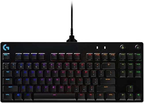 Logitech G PRO Tastiera gaming meccanica, ultraportatile senza tastierino numerico, cavo micro-USB rimovibile, tasti con retroilluminazione RGB LIGHTSYNC da 16,8M di colori, US Intl, PC/Mac - Nero
