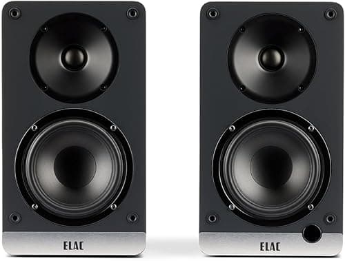 ELAC Debut ConneX DCB41 Compact Speakers for Audio Playback via HDMI, USB, Phono & Bluetooth, Excellent Sound & Premium Design, 1 Set of Active Speakers Black