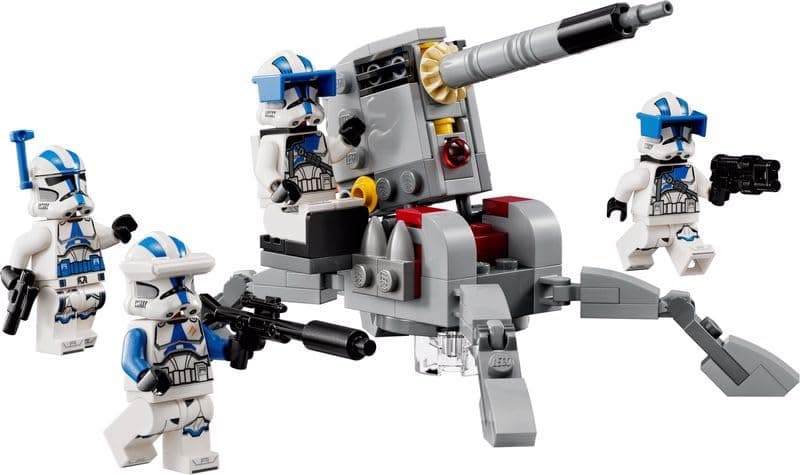 LEGO Star Wars 75345 Pack de Combat des Clone Troopers de la 501ème Légion - Jeu de Construction Collector - Canon AV-7 & 4 Minifigurines - Cadeau pour Garçon dès 6 Ans & Fans de la Guerre des Clones - 4
