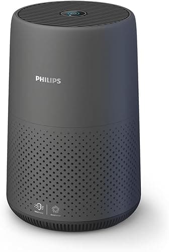 Philips 800i Series Compact Air Purifier, 49m2, HEPA and Activated Carbon Filter, Removes up to 99.9% of Viruses and Aerosols from the Air*, Black (AC0850/11)