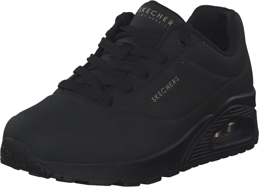 Skechers Women's Uno Stand On Air Trainers, Black Durabuck/ Mesh, 6 UK - 1