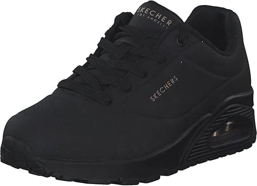 Skechers Women's Uno Stand On Air Trainers, Black Durabuck/ Mesh, 6 UK