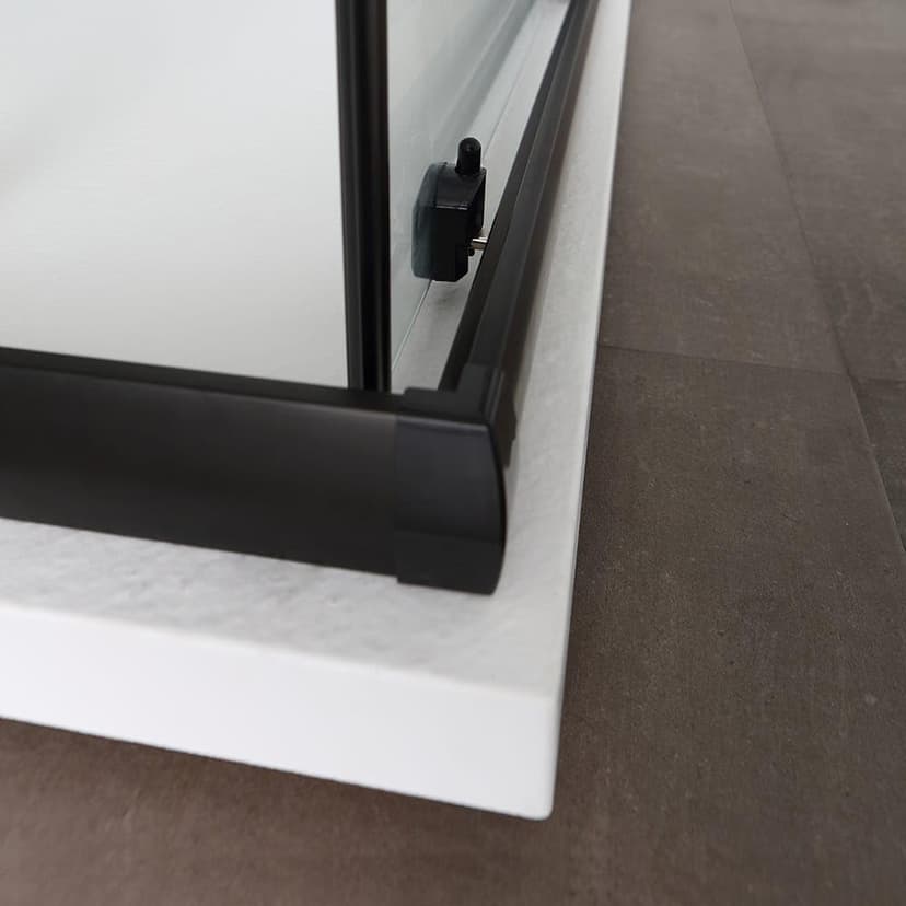 City Shower Enclosure 80 x 100 H 190 cm Matt Black Profile in Clear Crystal Glass - 4